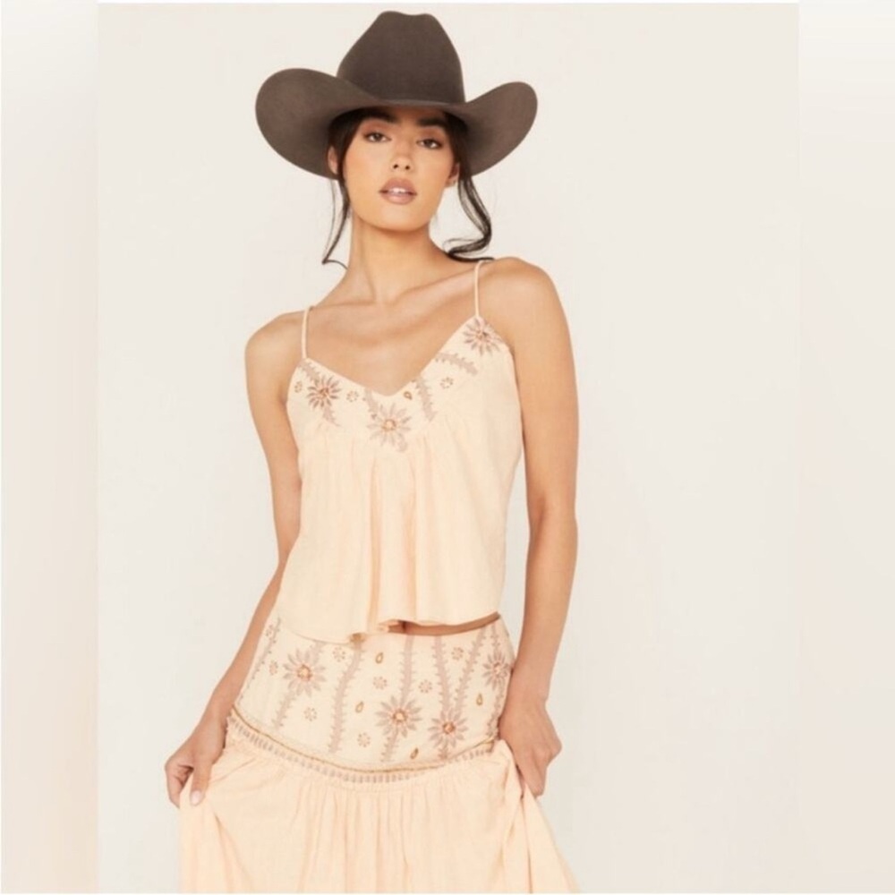 Free people crystal cove embroidered top